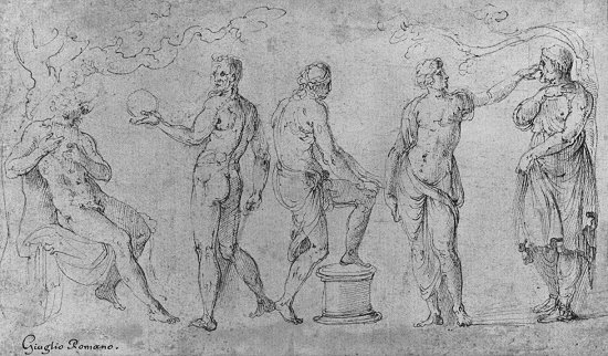 Giulio di Petri Pippi d' Gianuzzi gen. Romano: Antike Szene (Fnf Figuren)