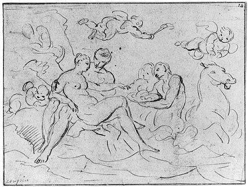 Nicolas Poussin: Mythologische Szene (Götterpaar?)