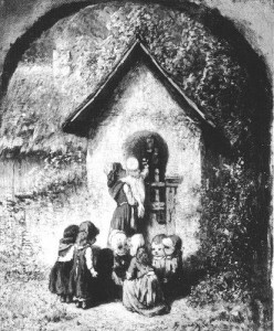 Zwei Kinderbilder: Kinder am Heiligenstock 